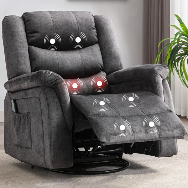 Winston Porter Recliner Chair With Heat And Massage 360 DegreeSwivel